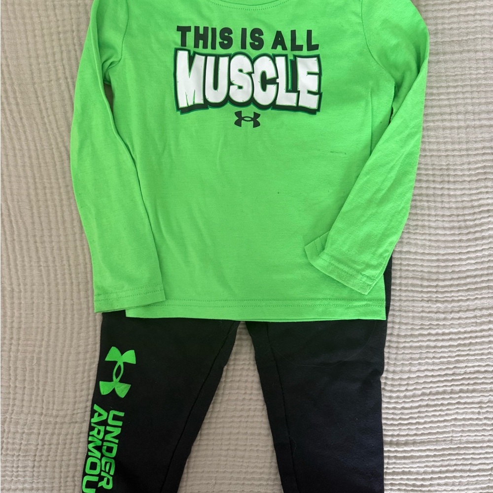 Under Armour 24M Bright Green Top with Black Joggers